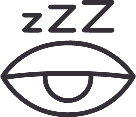 Icono de un ojo durmiendo.
